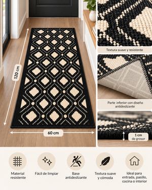 Alfombra Decorativa Antideslizante 120x60cm Para Pasillo