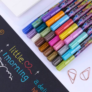 Set De 12 Rotuladores Acrílicos Metalizados