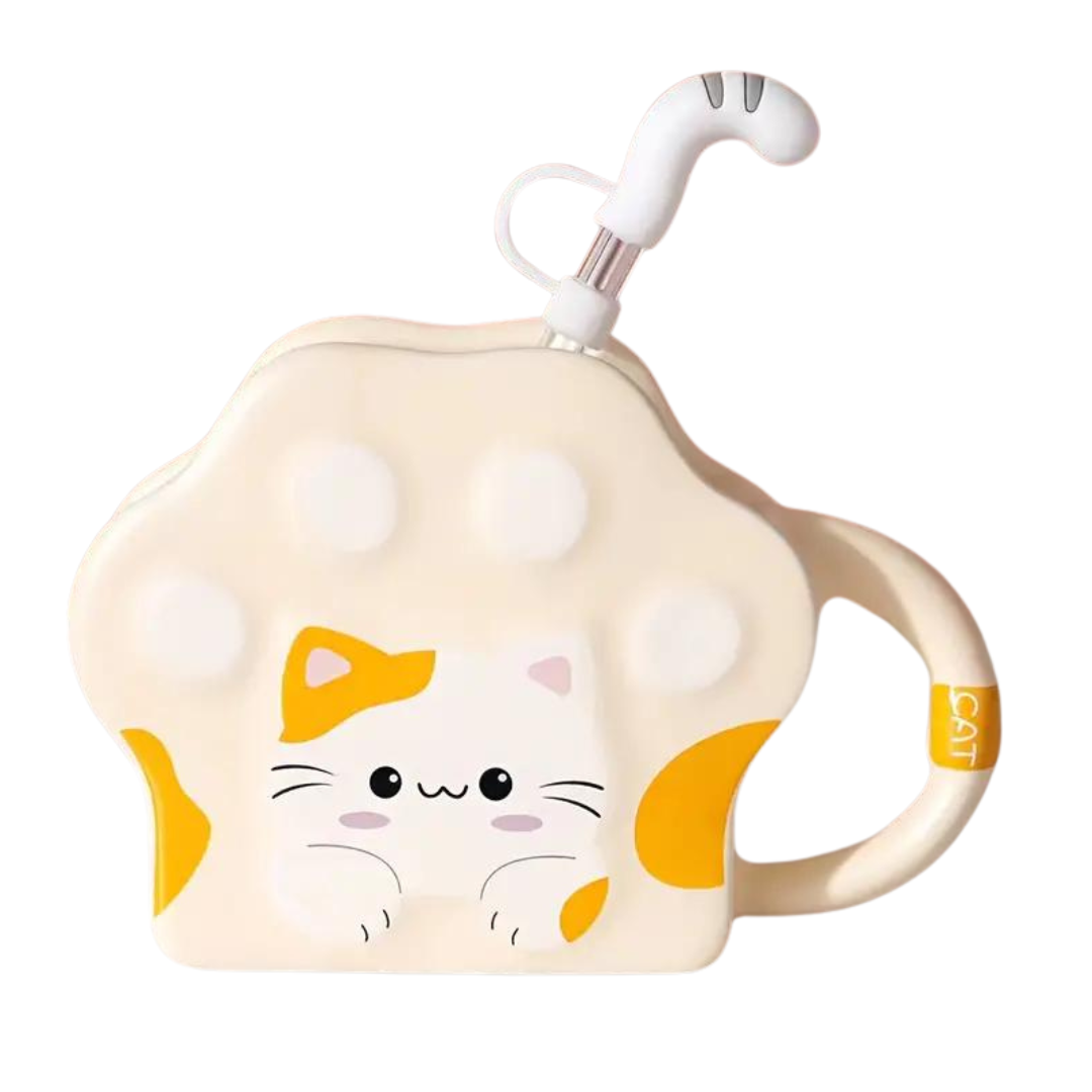 Taza Con Bombilla de Gatito Kawaii