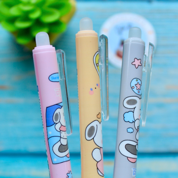 Pack 12 Lápices Tinta Gel 100% Borrable Diseño Kawaii