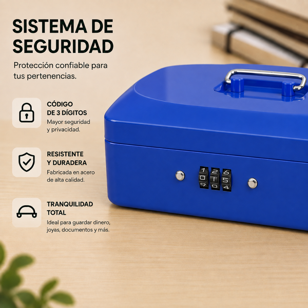 Caja Fuerte Dinero Metálica 33cm X 24cm Combinación Clave