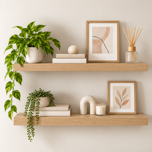 Repisas Flotantes De Pared MDF 60 Cm Abeto Set 2 Unidades