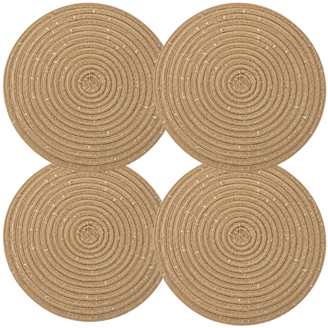 Individuales De Mesa Redondos Trenzados 38 Cm Set 4