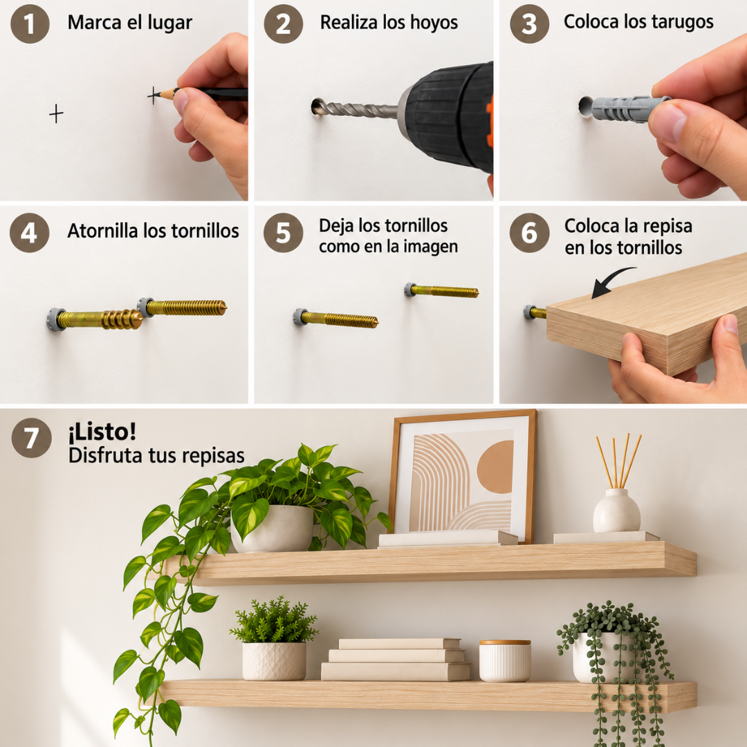 Repisas Flotantes De Pared MDF 60 Cm Abeto Set 2 Unidades