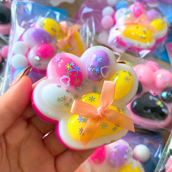 Squishy Pegajosa Patita De Gato Set De 2 Juguete Antiestrés