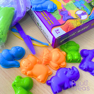 Kit De Arena Mágica Con Moldes Y Herramientas Para Niños