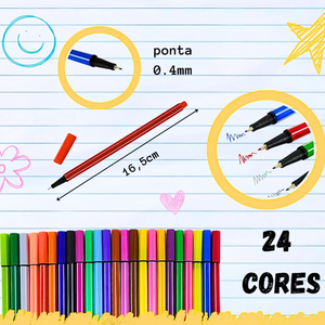 Set 24 Tiralíneas Punta Fina 0.4 Mm Lavoro