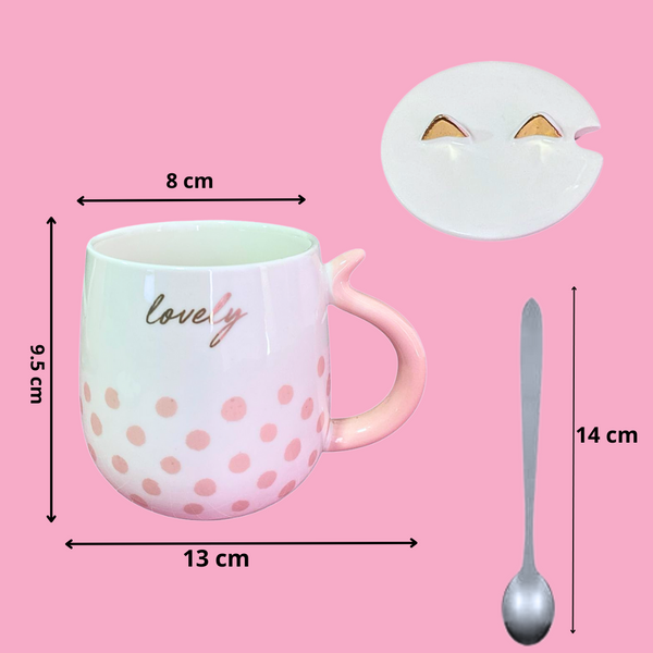 Set De 2 Tazas Mug Tazón De Gatito Tiernos Apilables