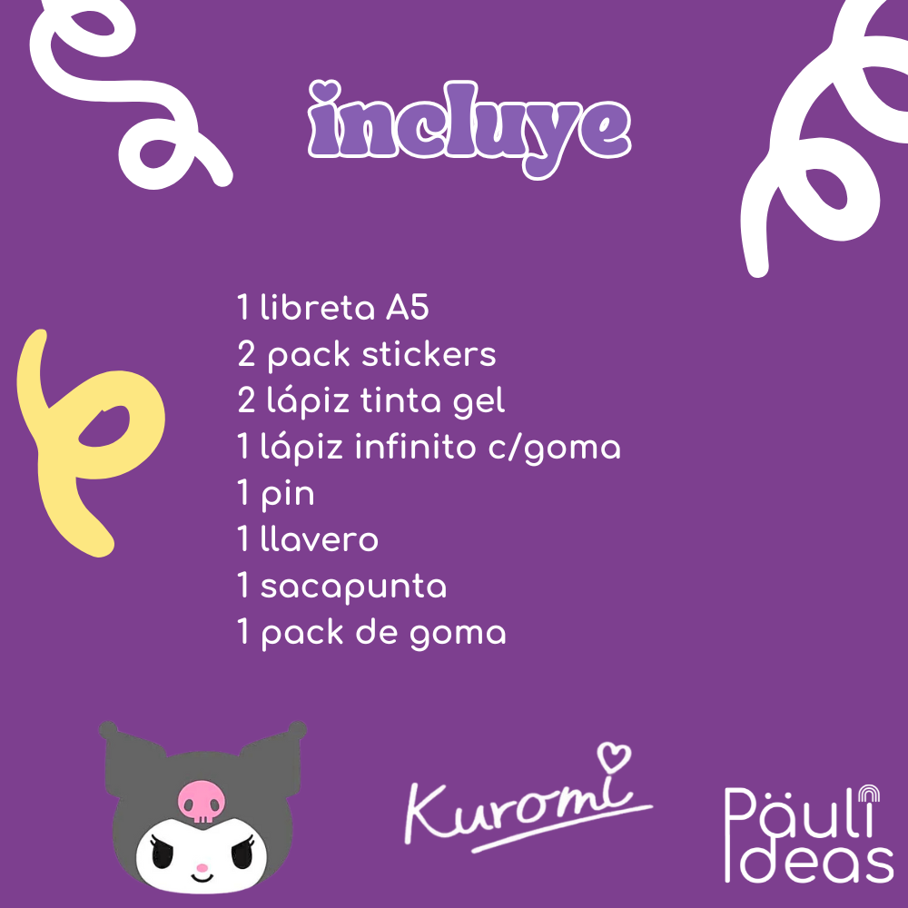 Box Regalo con Planificador Semanal Papelería Kuromi