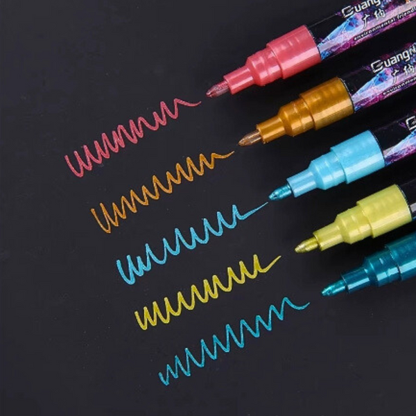 Set De 12 Rotuladores Acrílicos Metalizados