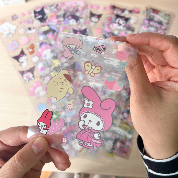 Stickers Kuromi Diseño Holográfico Con Brillos