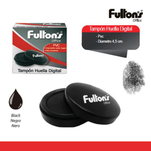 Huellero Dactilar Tinta Negra Tampón Huella Digital