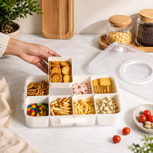 Contenedor Bandeja Divisora De Aperitivos Para Viajes