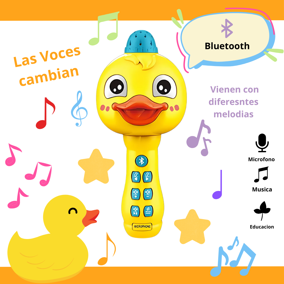 Juguete Micrófono Karaoke Niños Con Canciones Y Bluetooth