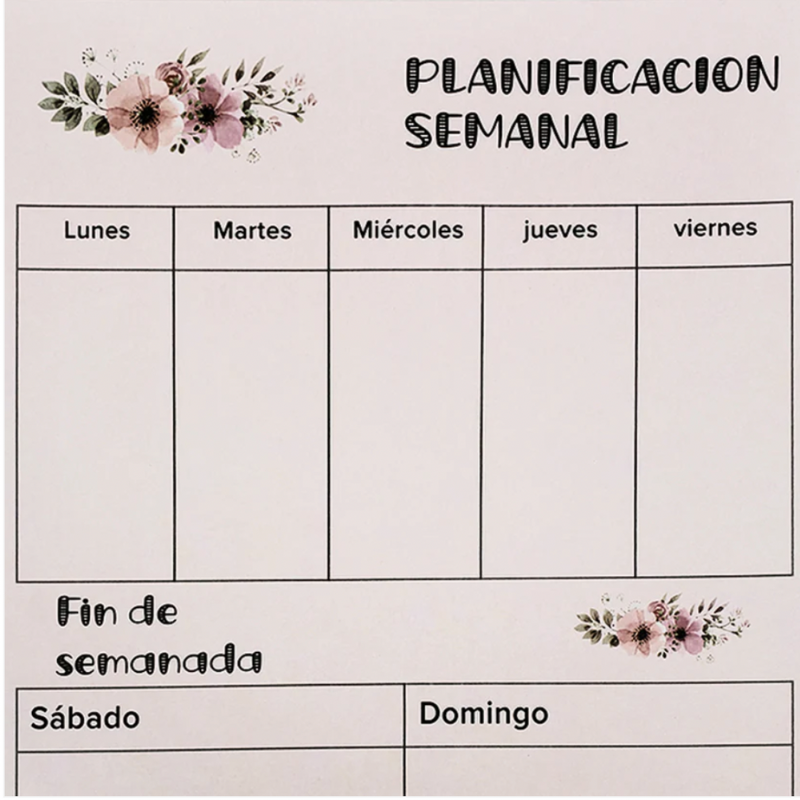 Planificador Semanal 30 Hojas