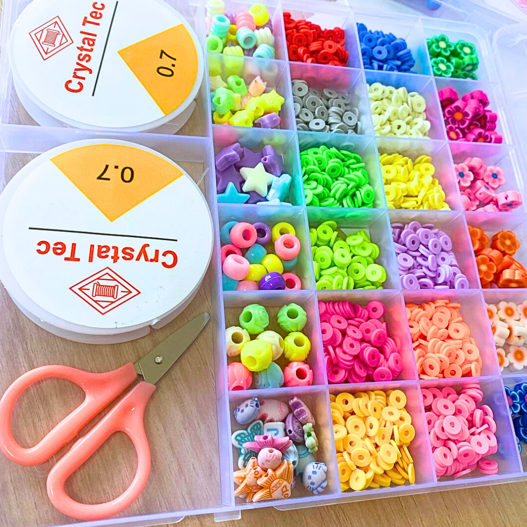 Kit De Pulseras Y Collares Grande Set Manualidades Para Niña