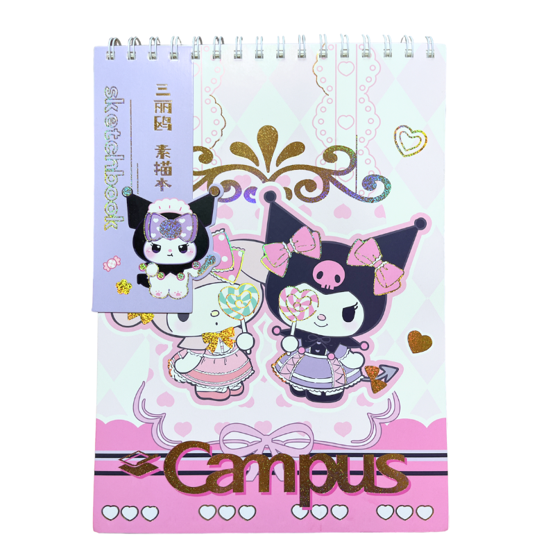 Croquera Block De Dibujo A4  Kuromi / My Melody / Cinnamoroll