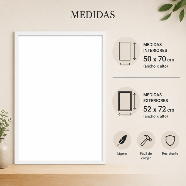 Marco Para Foto 50x70 Cm Cuadro Portarretrato Decorativo