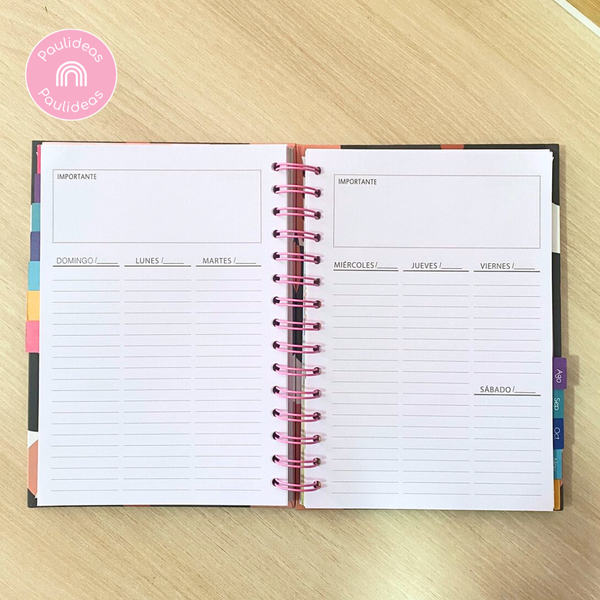 Agenda 2026 Planner Con Separadores Tamaño A5 21cm X 15,5cm