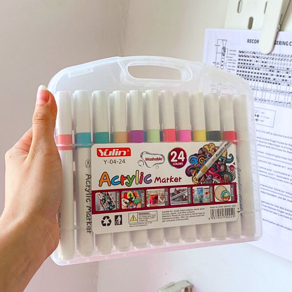 Set De 24 Plumones Acrílicos Para Toda Superficie