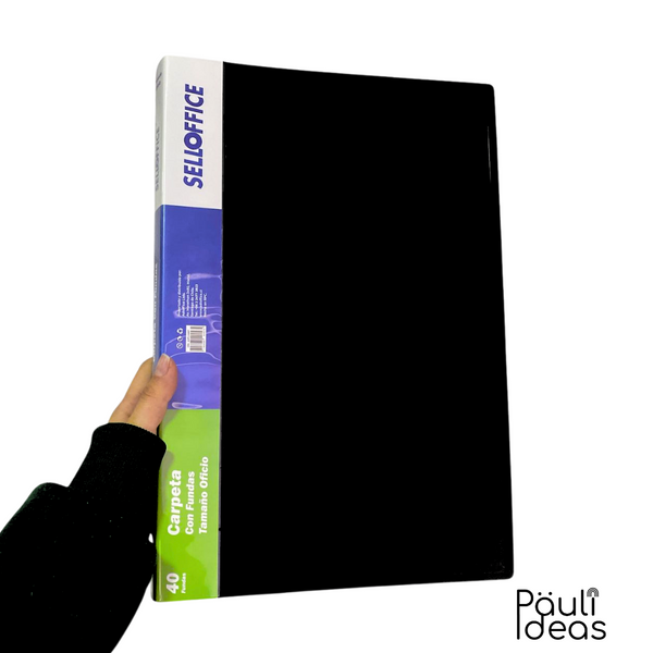 Carpeta Archivadora Tamaño Oficio Con 40 Fundas Transparente