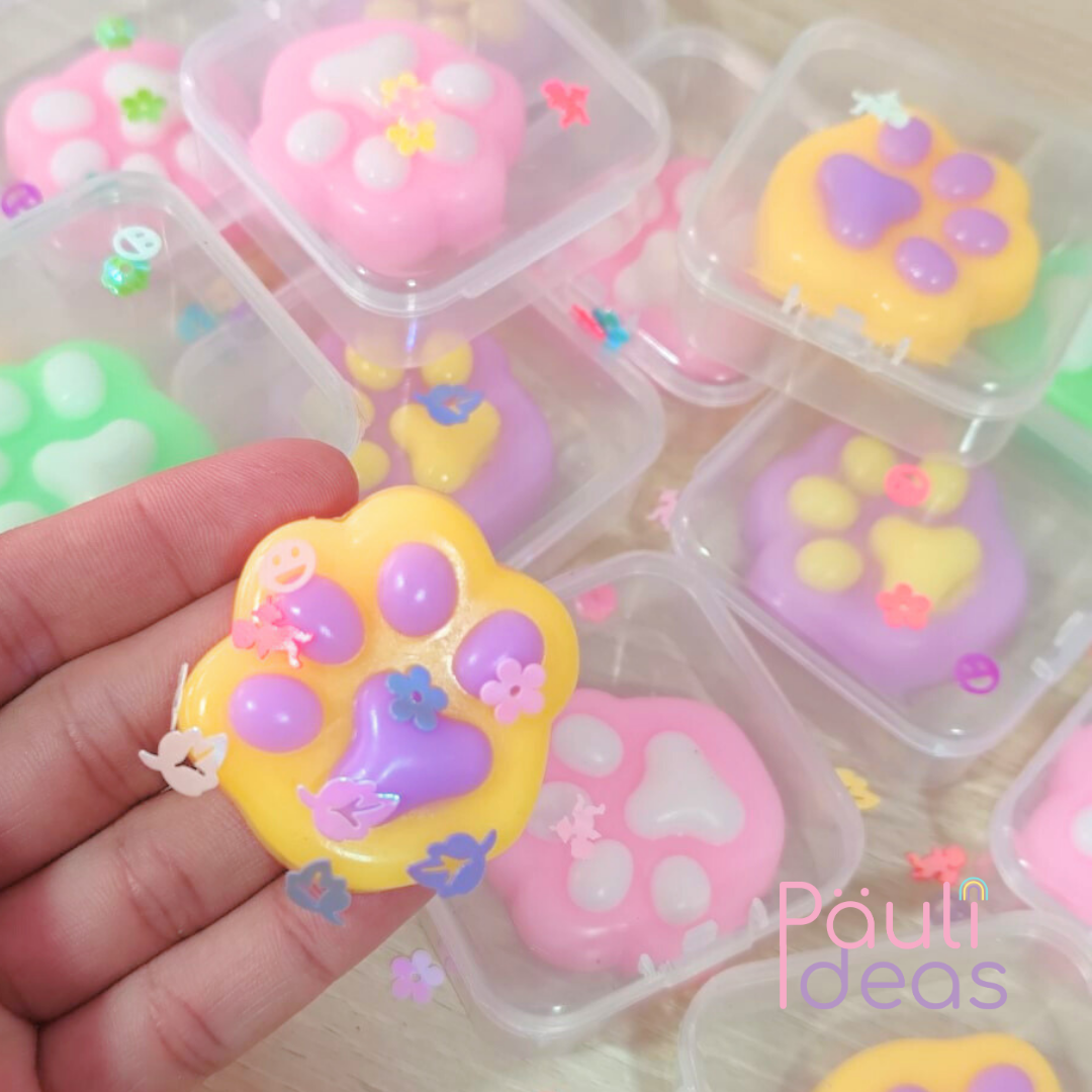 Mini Squishy Pegajosa Patita De Gato Antiestrés Pack 10