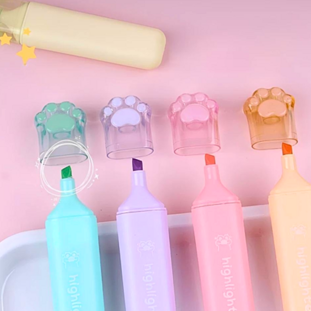 Pack Destacadores Pastel Gatito Garrita