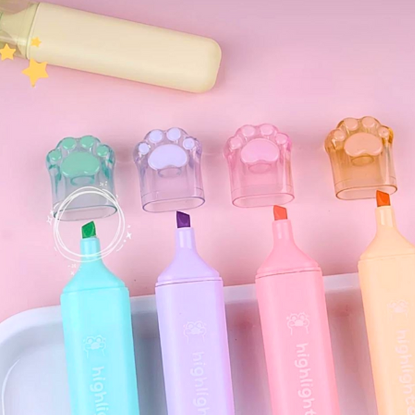 Pack Destacadores Pastel Gatito Garrita