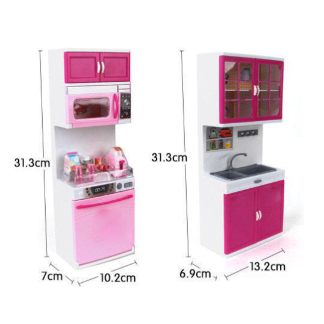 Cocina Para Muñecas Barbies De 30cm Luz Sonido