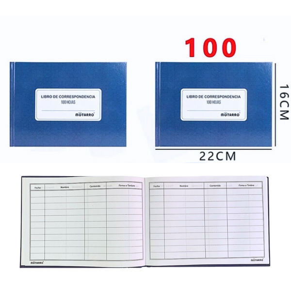 Libros De Correspondencia De 100 Hojas