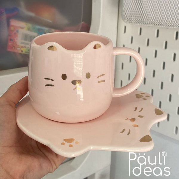 Tazón Mug Taza De Gatito Kawaii 360 Ml