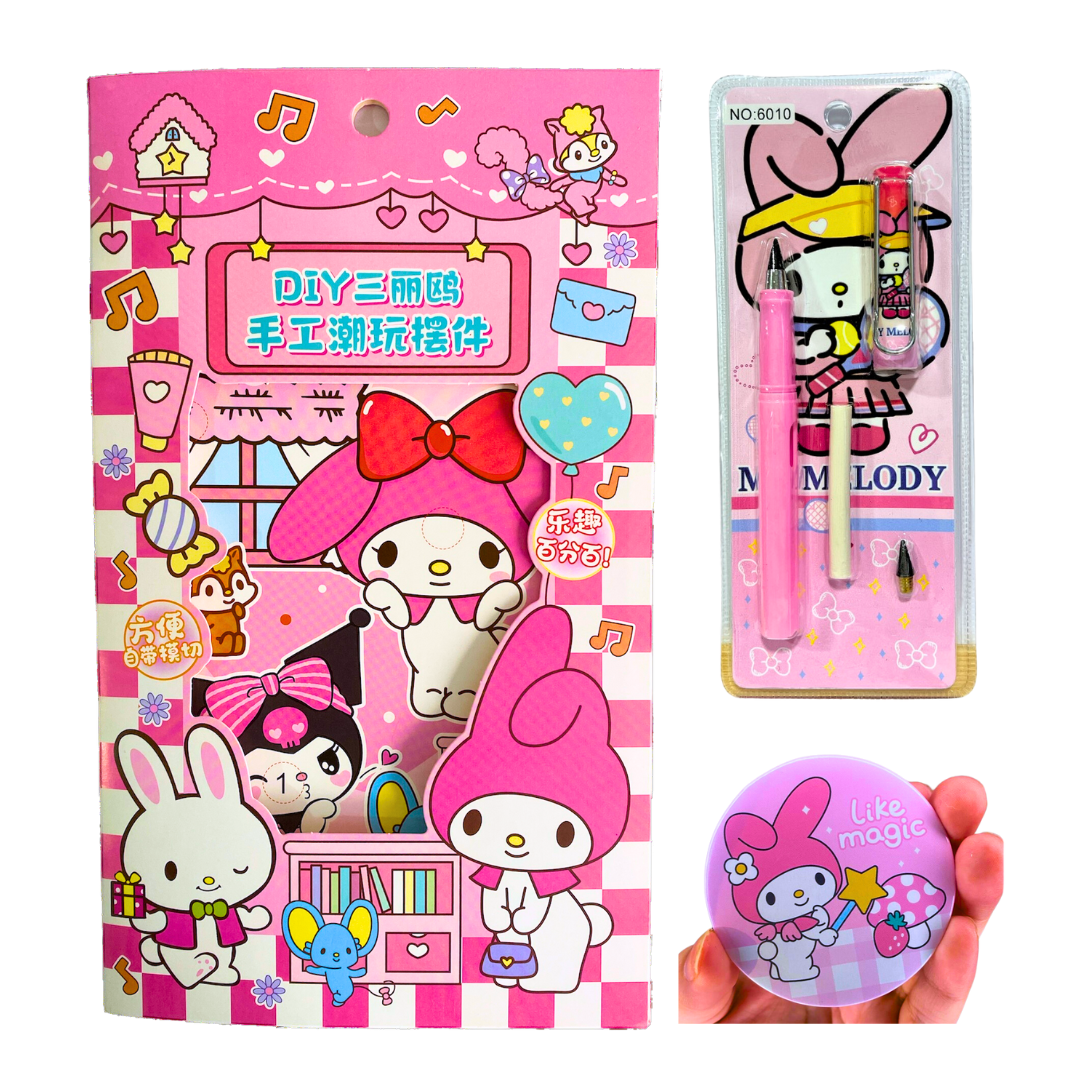 Kit de Papelería con Stickers 3D Kawaii