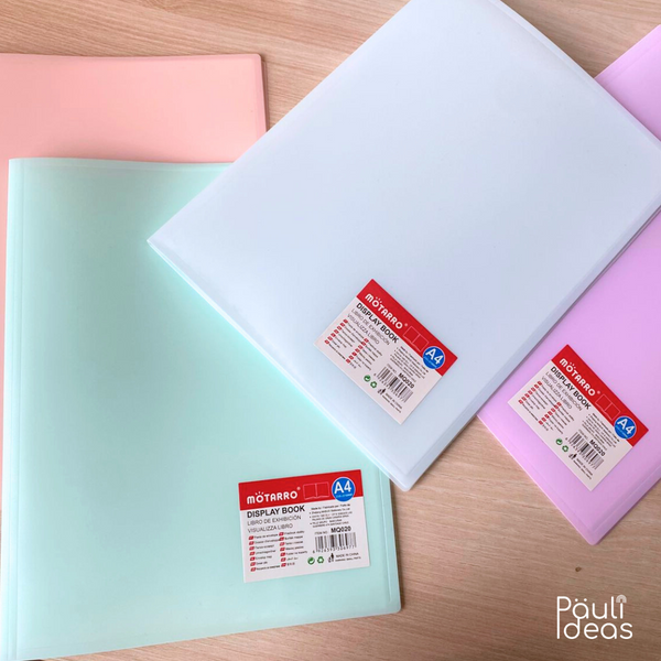 Carpeta Archivadora Color Pastel 20 Fundas Transparentes A4