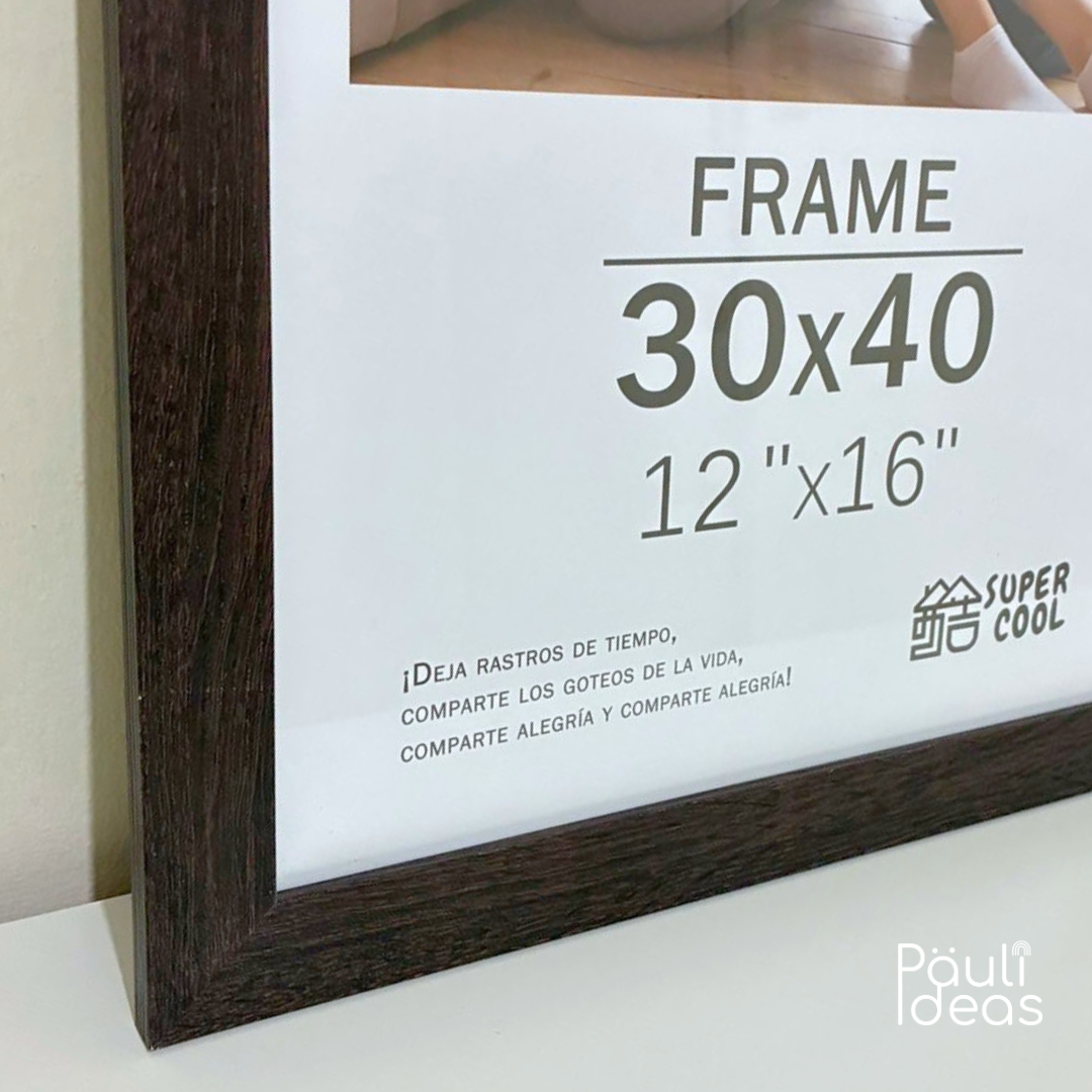 Marco Para Foto 30x40 Cm De Madera Con Vidrio Protector