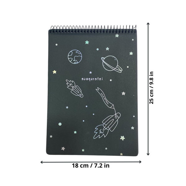 Libreta Hojas Negras + 12 Lápices Gel Colores Pasteles