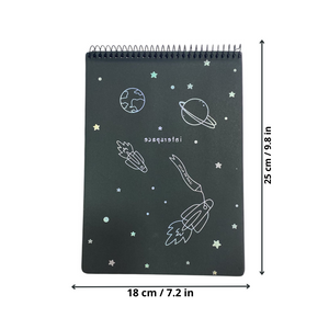 Libreta Hojas Negras + 12 Lápices Gel Colores Pasteles