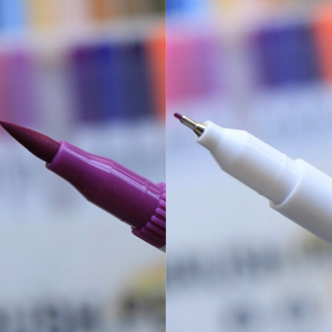 Plumones Punta Doble 48 Colores Punta Pincel Y Tiralíneas