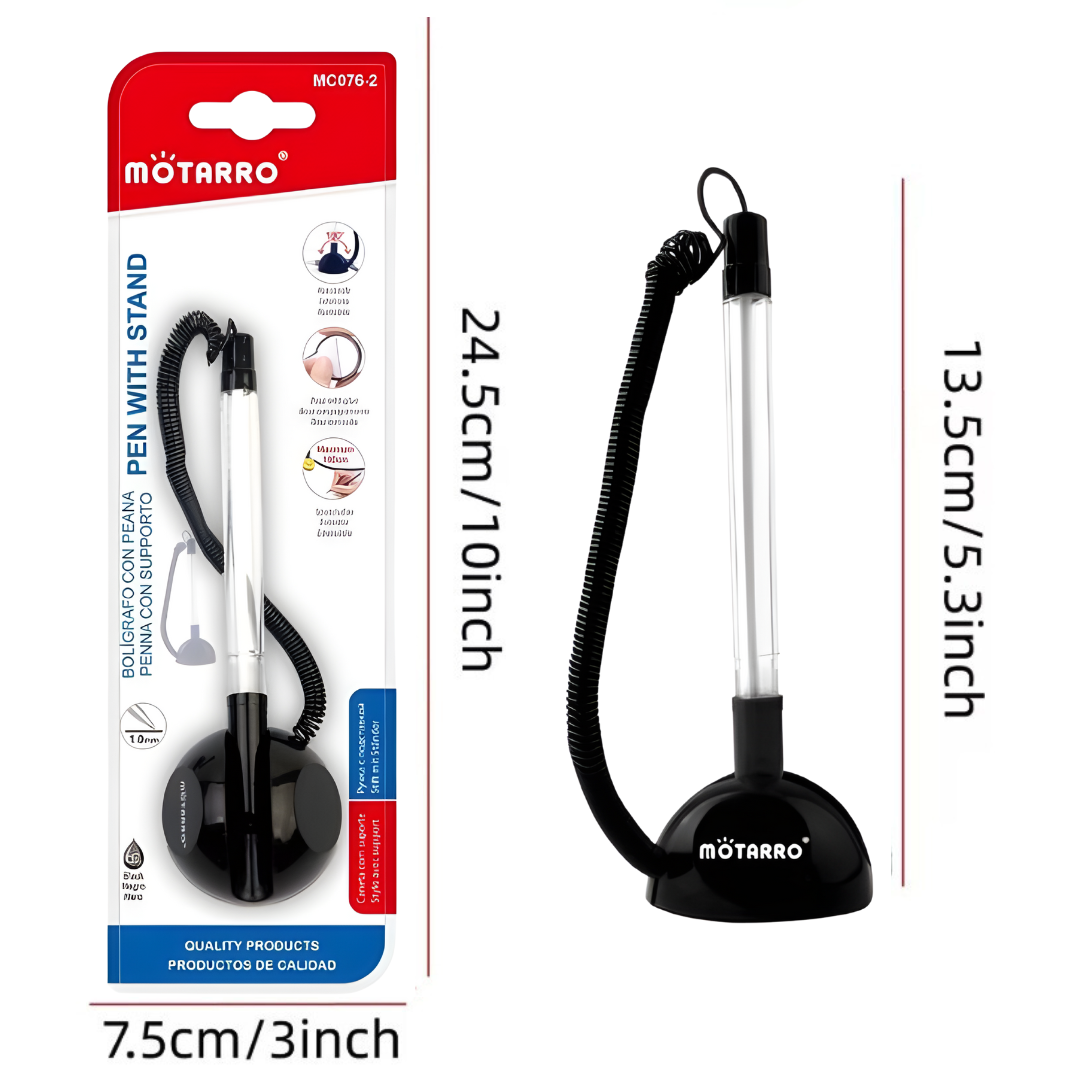 Pack De 4 Bolígrafos Con Base Adhesiva Para Escritorio