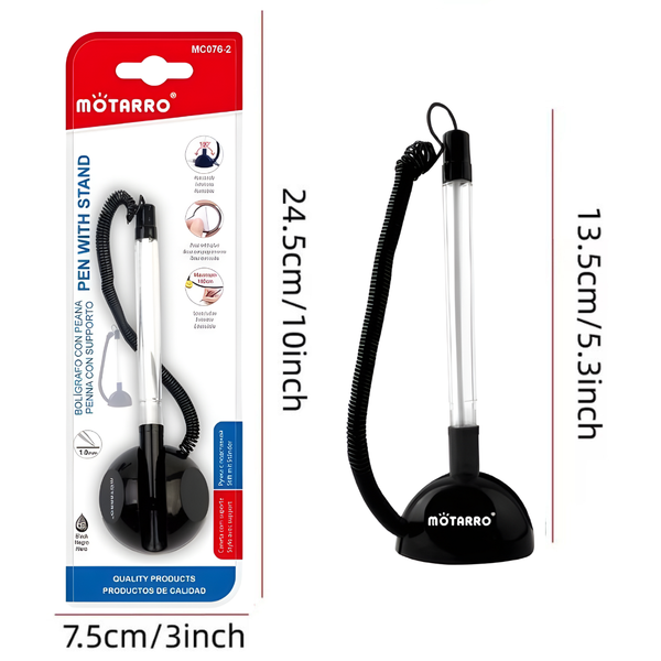 Pack De 4 Bolígrafos Con Base Adhesiva Para Escritorio