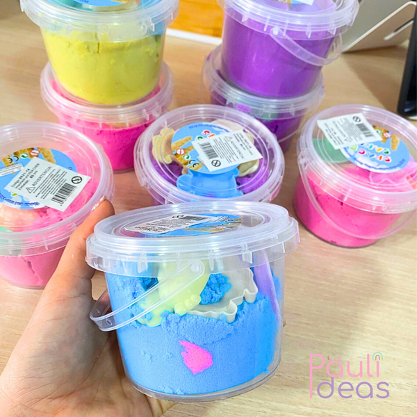 Arena Mágica Didáctica Infantil Con Moldes Set De 2 Potes