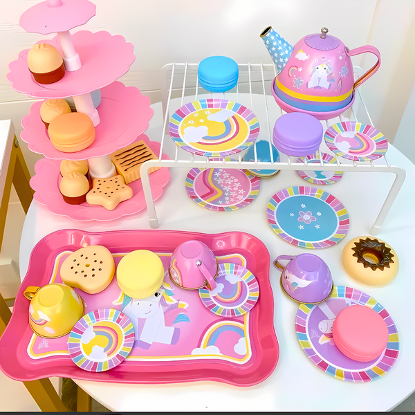 Juego Tazas De Té Metálico Juguete Didáctico Niños Y Niñas