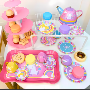 Juego Tazas De Té Metálico Juguete Didáctico Niños Y Niñas