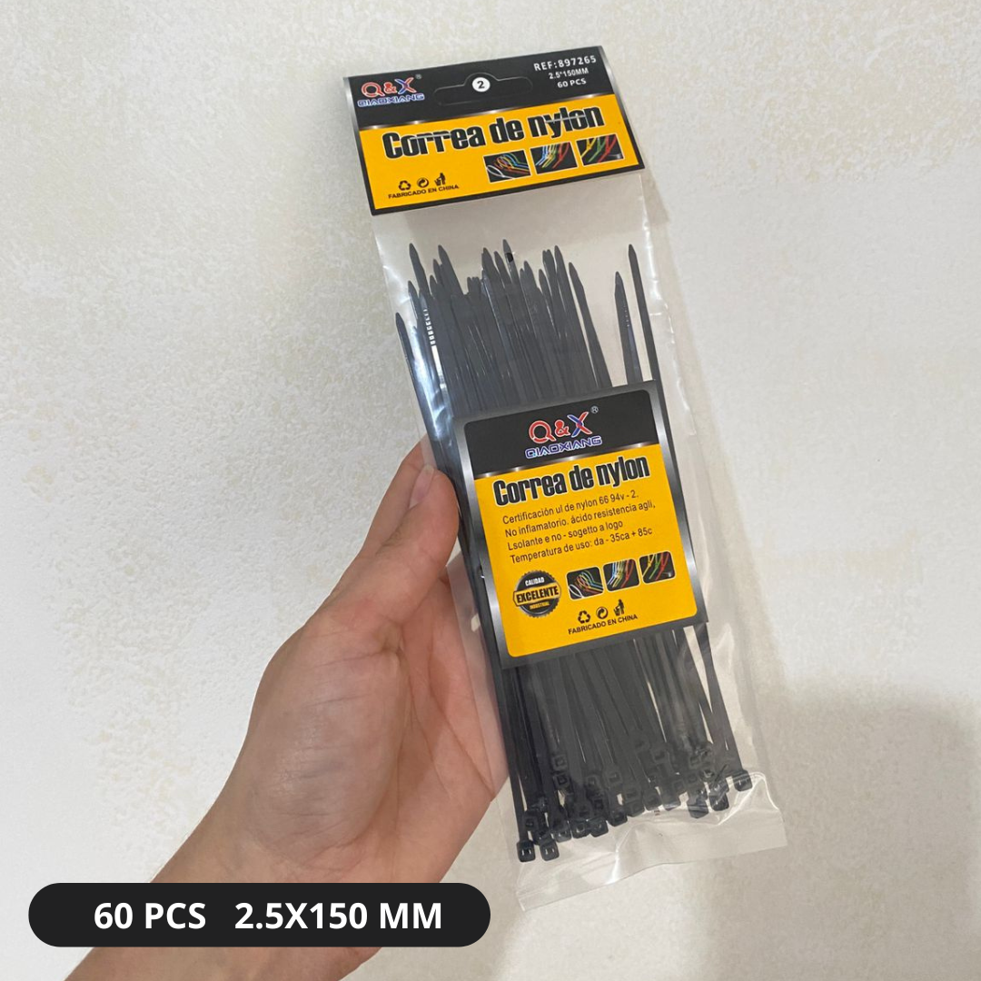 Amarras Plásticas De Nylon 2.5mm X 150mm Pack De 60 Unid
