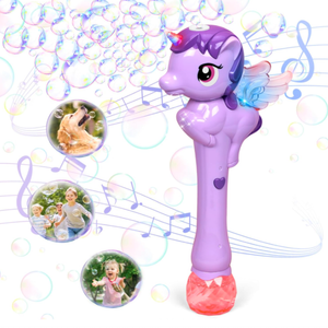 Pistola Lanza Burbujas Unicornio Luz Y Sonido A Pila