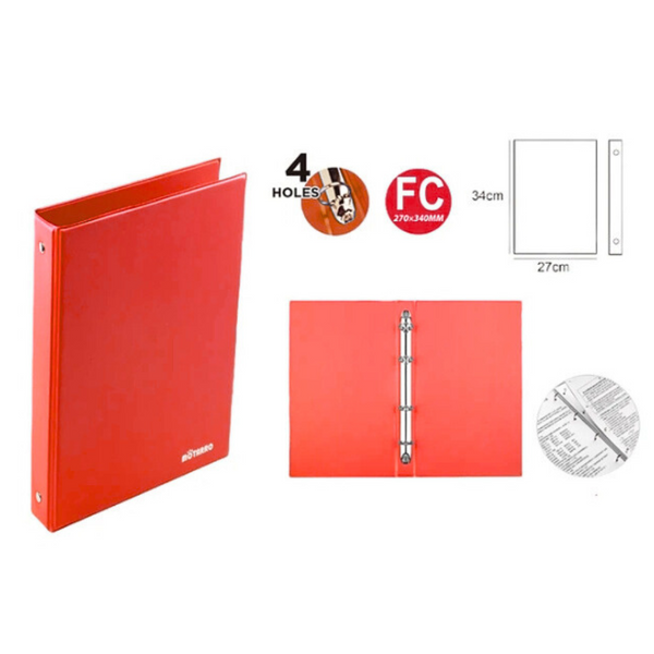 Archivador Fc De Pvc Con 4 Anillos Carpeta Organizadora