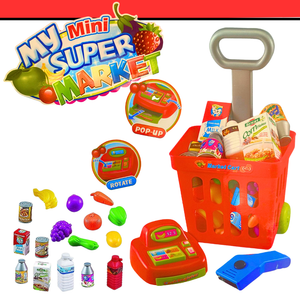 Set Juguete Caja Registradora Y Carro De Supermercado