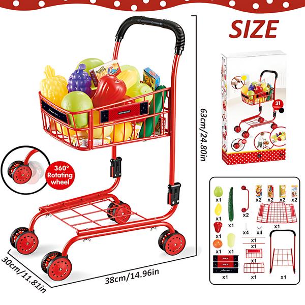Juguete Carrito De Supermercado Para Niños Con Accesorios
