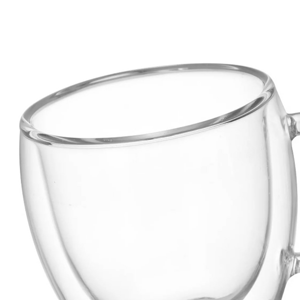 Set De 2 Tazas De Vidrio Doble Cubierta 80 Ml Mug