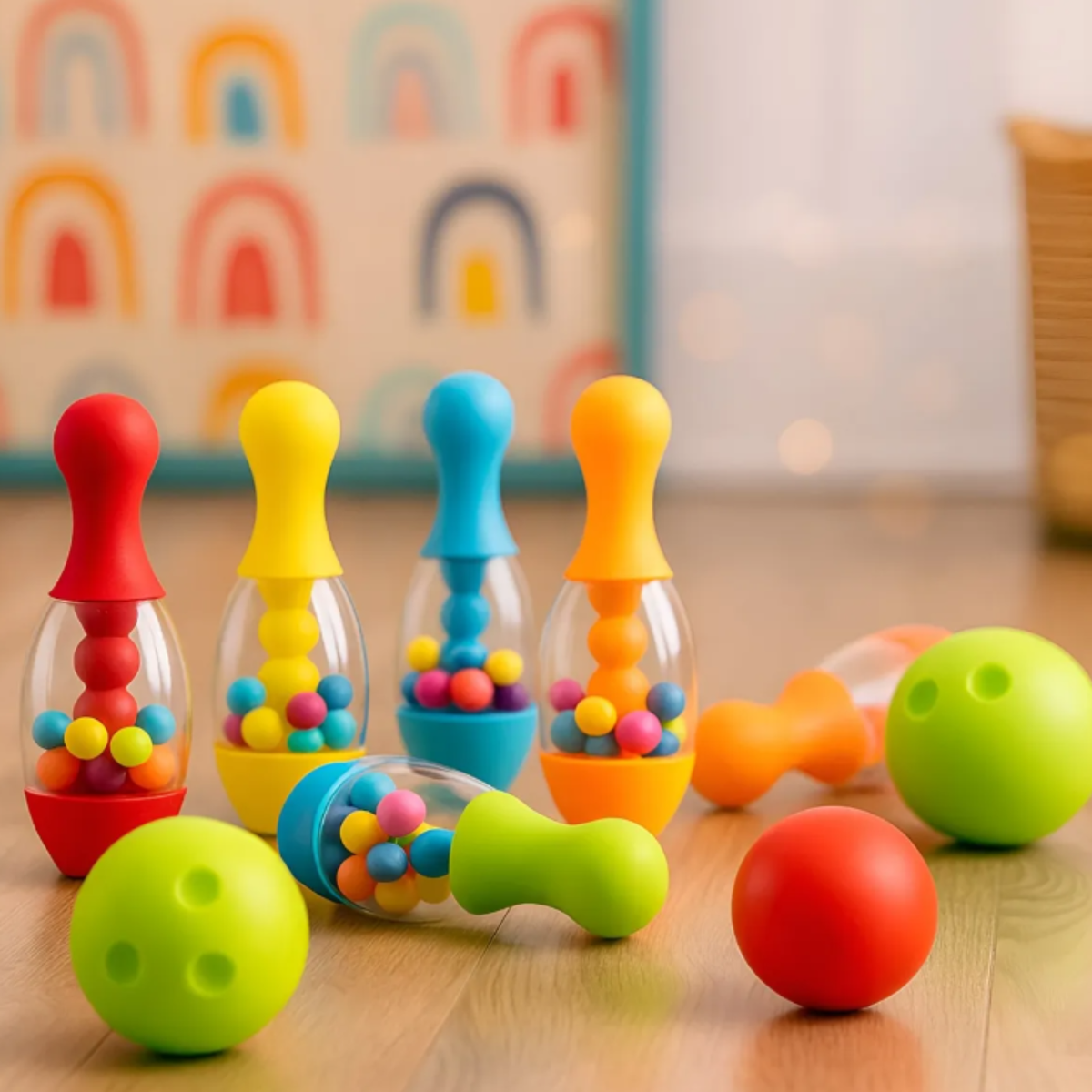 Set De Bowling Palitroques Mini Bolos Juego Para Niños