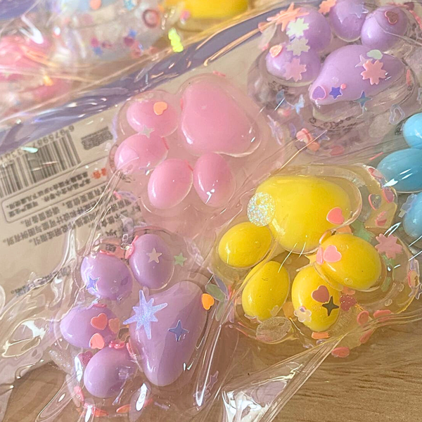 Mini Squishy Pegajosa Patita De Gato Antiestrés Pack 10